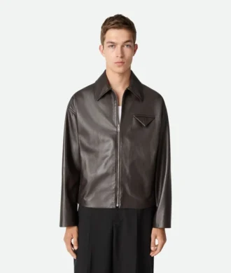 Blouson i glansigt läder