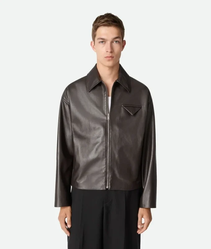 Blouson i glansigt läder Blouson i glansigt läder