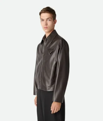 Blouson i glansigt läder
