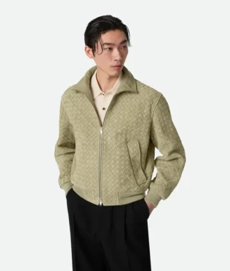 Blouson i Intrecciato-mönstrat mocka