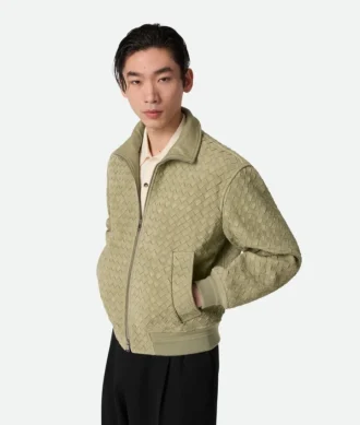 Blouson i Intrecciato-mönstrat mocka