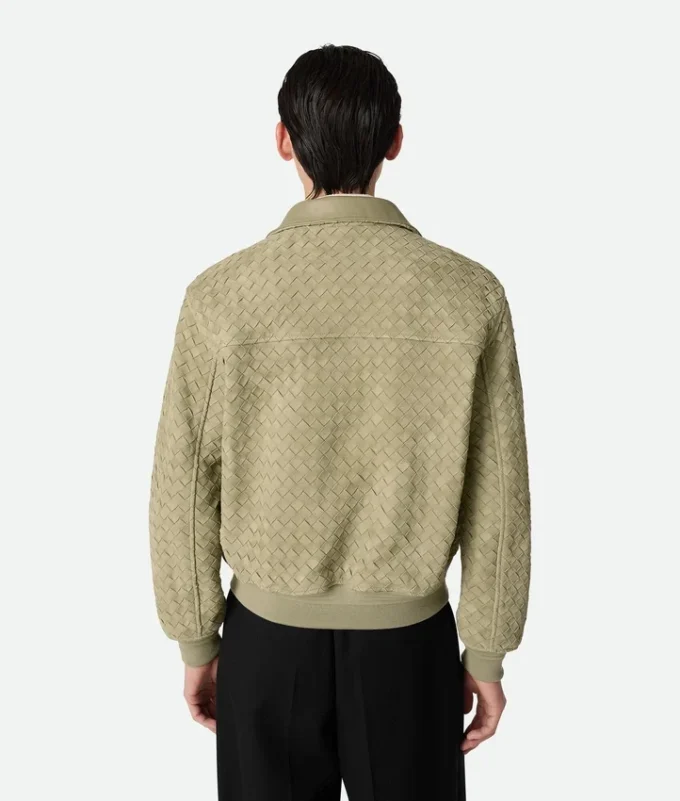 Blouson i Intrecciato-mönstrat mocka Blouson i Intrecciato-mönstrat mocka