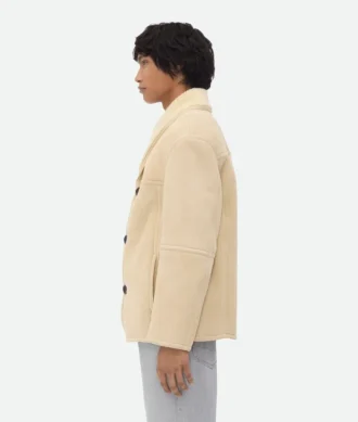 Blouson i merinoull och fårskinn