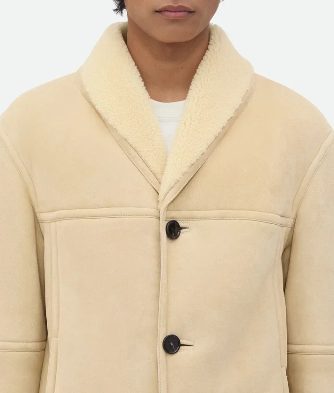 Blouson i merinoull och fårskinn Blouson i merinoull och fårskinn