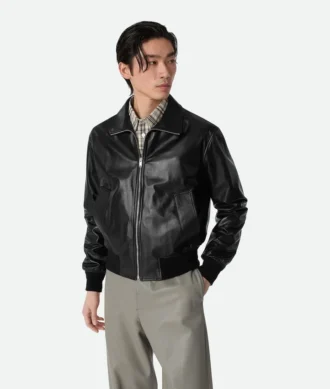Blouson i nappaläder
