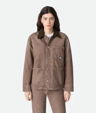 Brun denimjackor