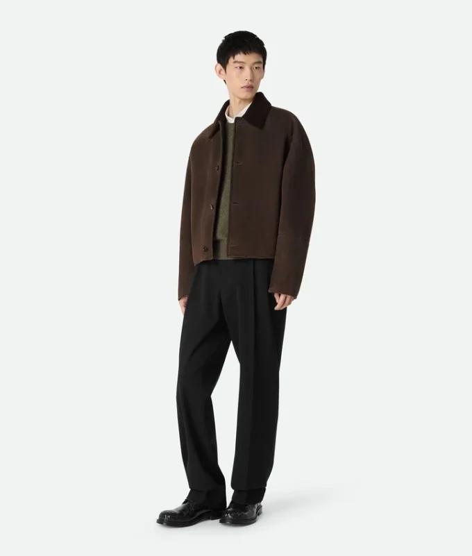 Filtad merino-shearlingjacka Filtad merino-shearlingjacka