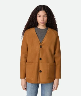 Filtad merino-shearlingkapp