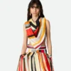 Foulard i randig silketwill Foulard i randig silketwill