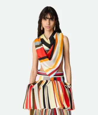 Foulard i randig silketwill