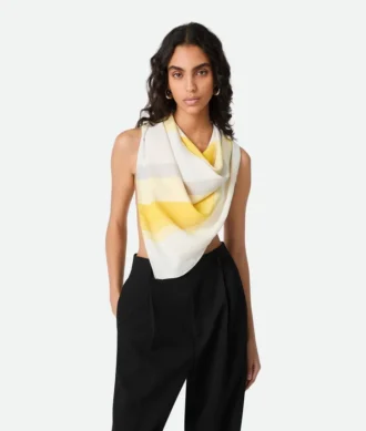 Foulard i randig silketwill