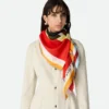 Foulard i randig silketwill Foulard i randig silketwill