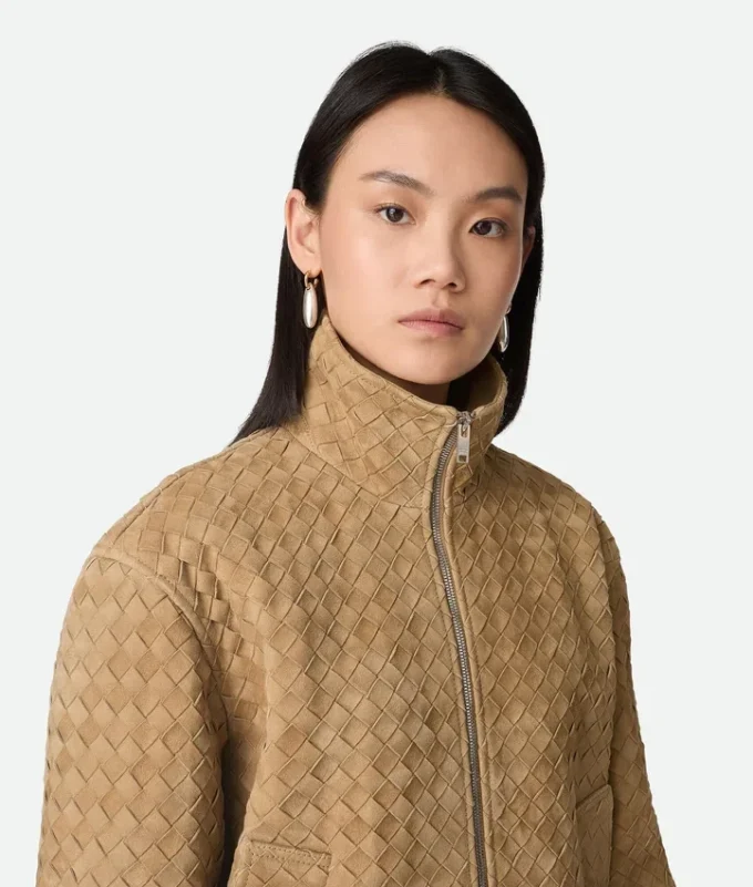 Intrecciato-blouson i mocka Intrecciato-blouson i mocka