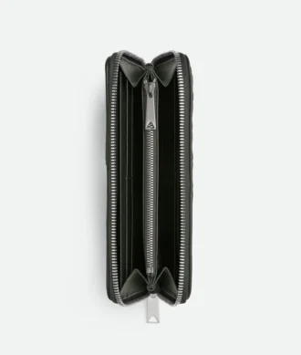 Intrecciato Diagonal Zip Around-plånbok