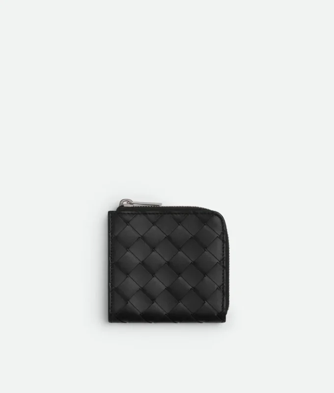 Intrecciato fyrkantig plånbok med dragkedja Intrecciato fyrkantig plånbok med dragkedja