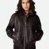 Intrecciato-läderblouson Intrecciato-läderblouson