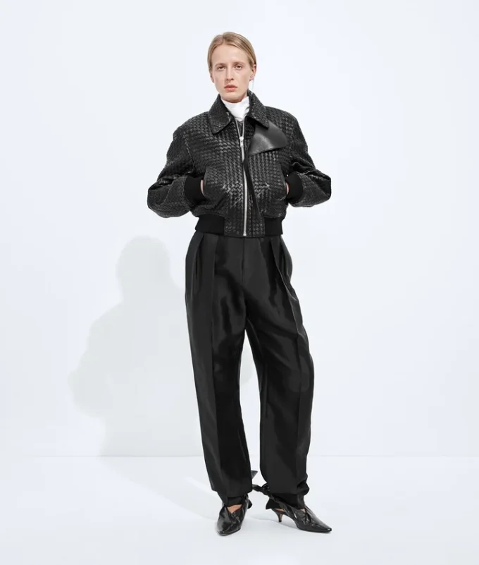 Intrecciato-läderblouson Intrecciato-läderblouson