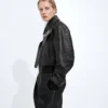 Intrecciato-läderblouson Intrecciato-läderblouson