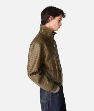 Intrecciato-läderblouson Intrecciato-läderblouson