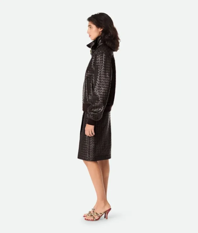 Intrecciato-läderblouson Intrecciato-läderblouson