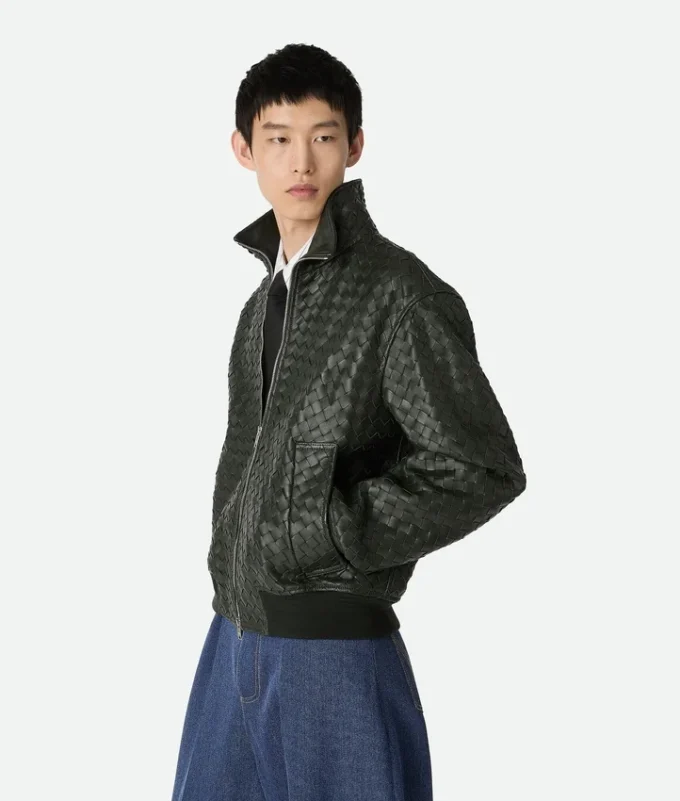 Intrecciato-läderblouson Intrecciato-läderblouson