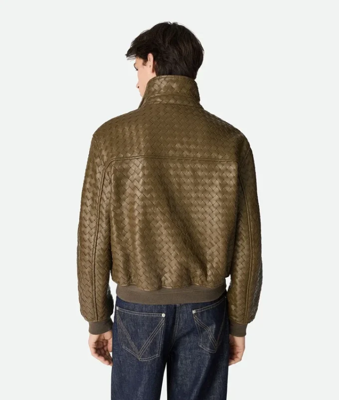 Intrecciato-läderblouson Intrecciato-läderblouson