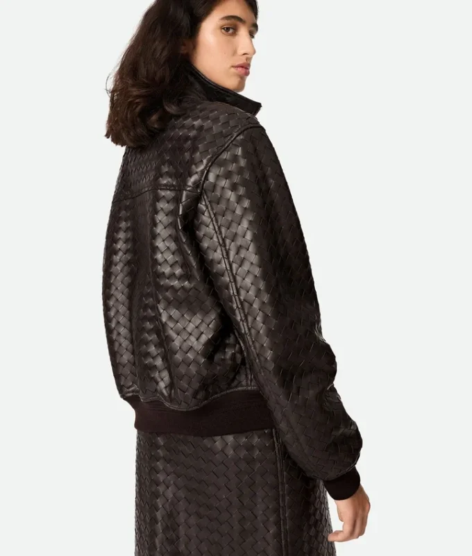 Intrecciato-läderblouson Intrecciato-läderblouson