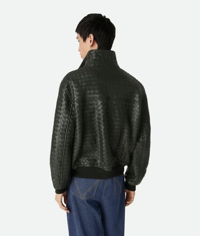 Intrecciato-läderblouson Intrecciato-läderblouson