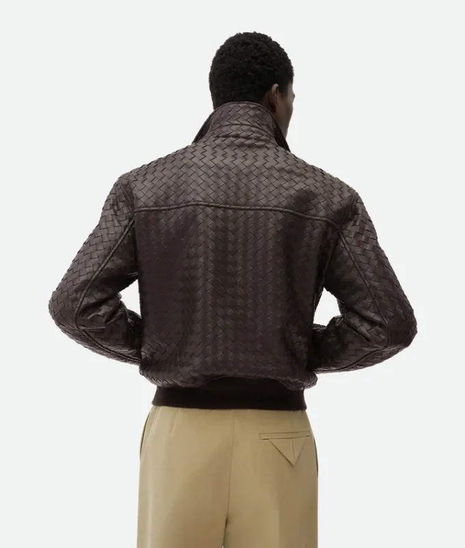 Intrecciato-läderblouson Intrecciato-läderblouson