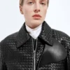 Intrecciato-läderblouson Intrecciato-läderblouson