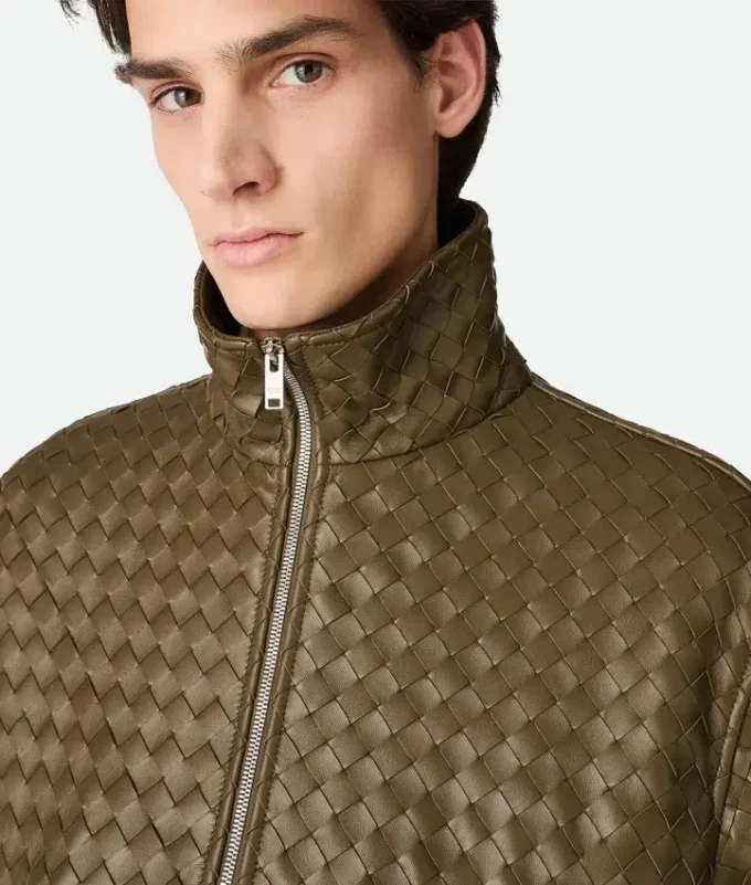Intrecciato-läderblouson Intrecciato-läderblouson
