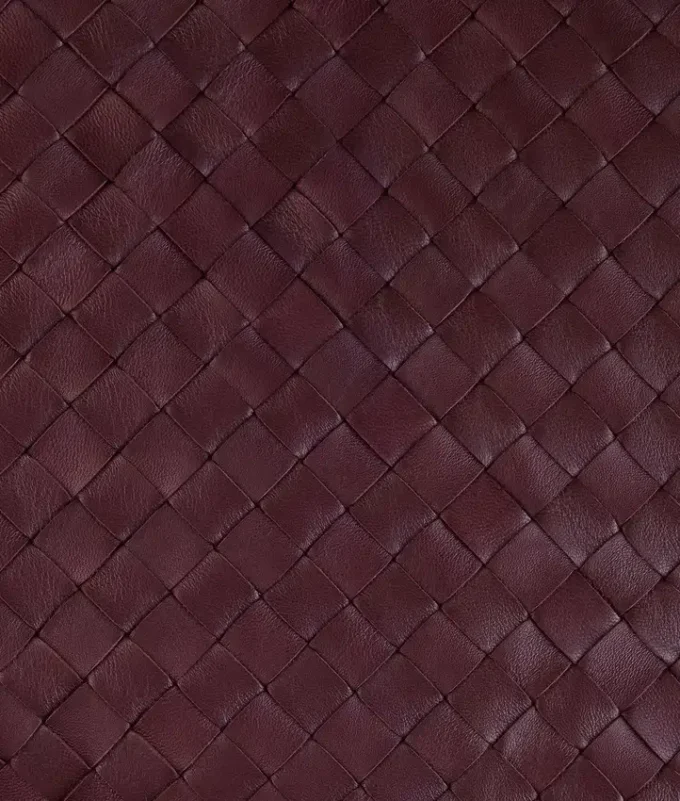 Intrecciato-läderblouson