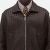 Intrecciato-läderblouson Intrecciato-läderblouson