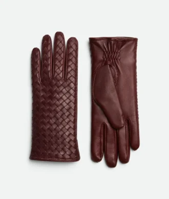 Intrecciato-läderhandskar