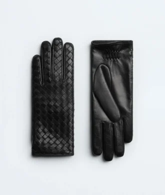 Intrecciato-läderhandskar