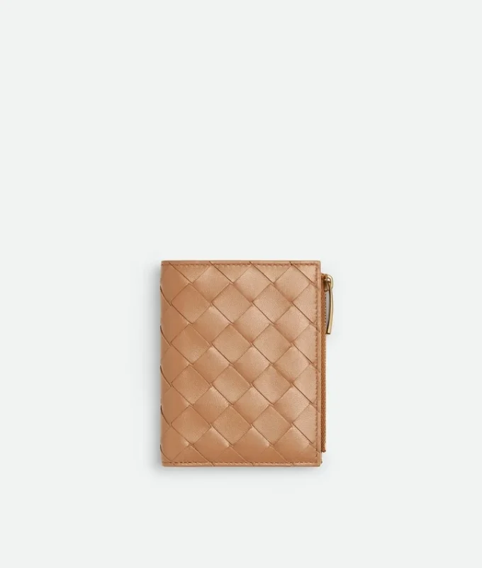 Intrecciato liten plånbok med två fack Intrecciato liten plånbok med två fack