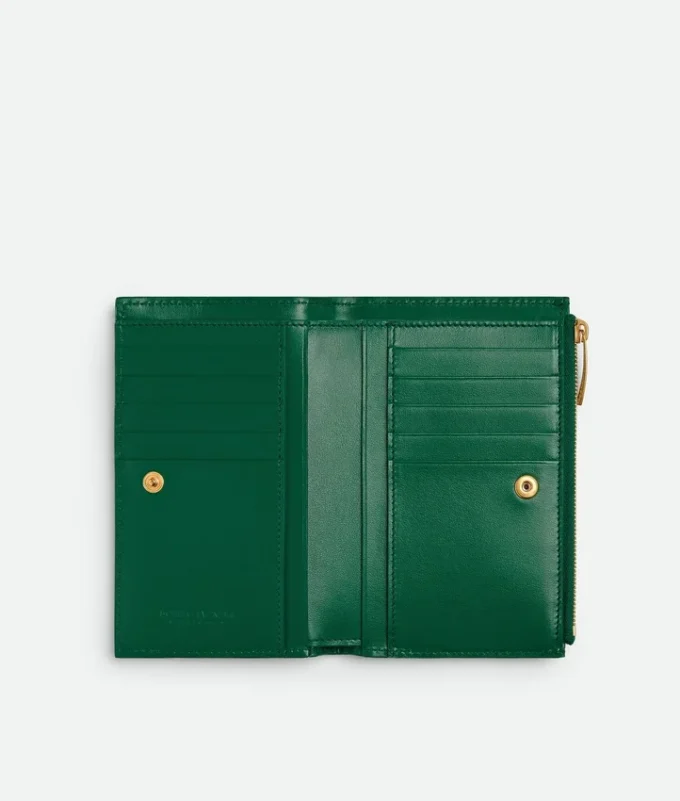 Intrecciato Medium plånbok med två fack