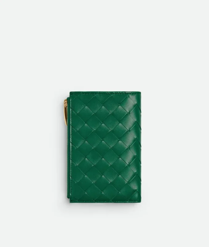 Intrecciato Medium plånbok med två fack
