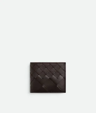 Intrecciato-plånbok med två fack och myntfack