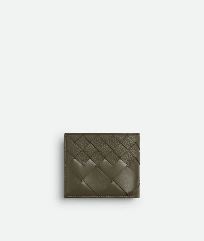 Intrecciato-plånbok med två fack och myntfack Intrecciato-plånbok med två fack och myntfack