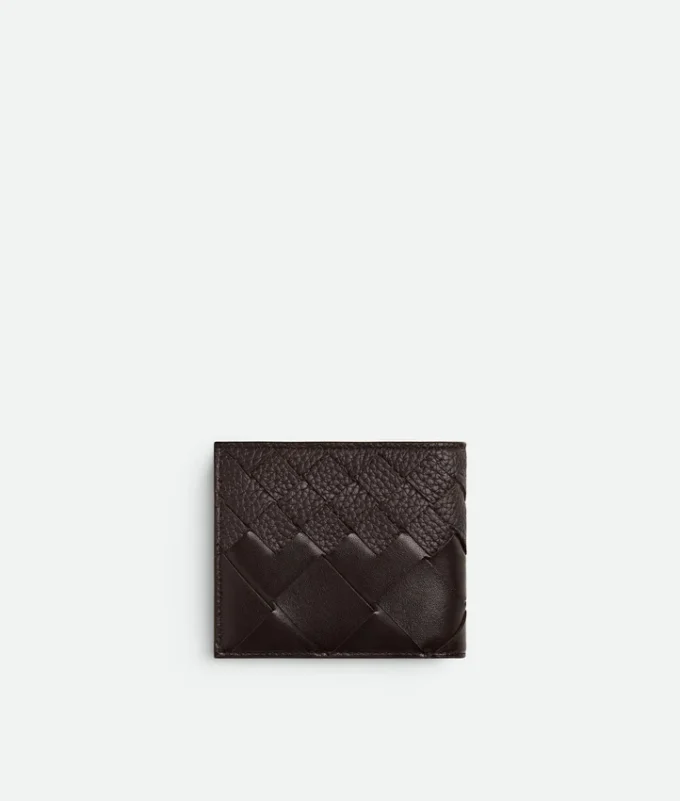 Intrecciato-plånbok med två fack och myntfack Intrecciato-plånbok med två fack och myntfack