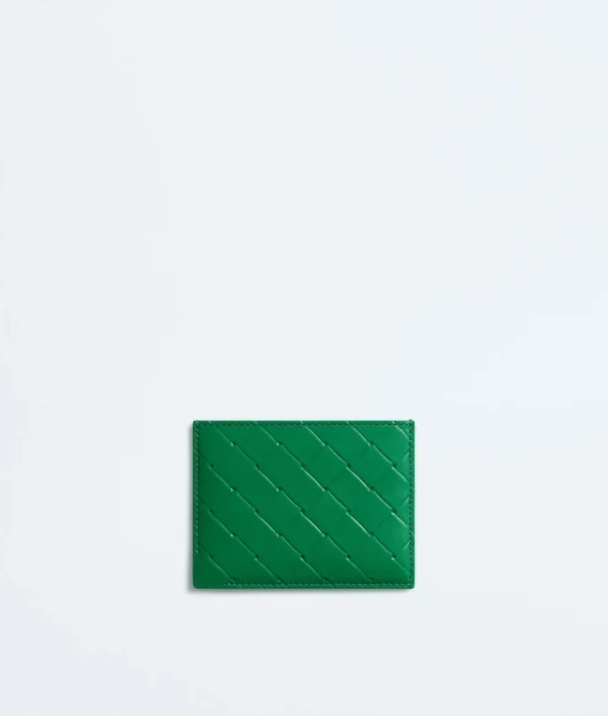 Intrecciato-stämplat kreditkortsfodral Intrecciato-stämplat kreditkortsfodral