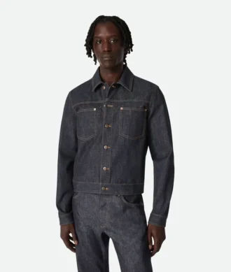 Jacka i rå indigo-denim