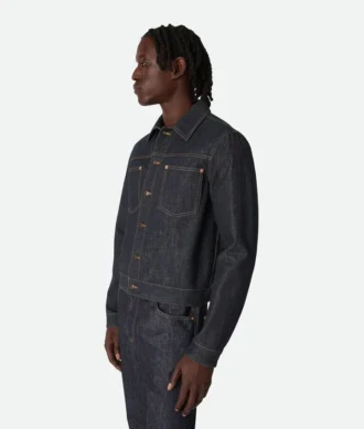 Jacka i rå indigo-denim