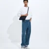 Jeans i medium indigo med uppvikt fåll Jeans i medium indigo med uppvikt fåll