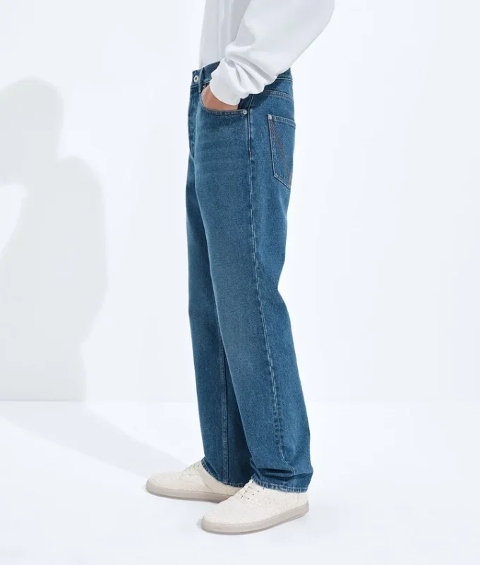 Jeans med raka ben i medium indigo Jeans med raka ben i medium indigo