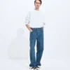 Jeans med vid ben i medium indigo Jeans med vid ben i medium indigo