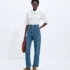 Jeans med vid ben i medium indigo Jeans med vid ben i medium indigo