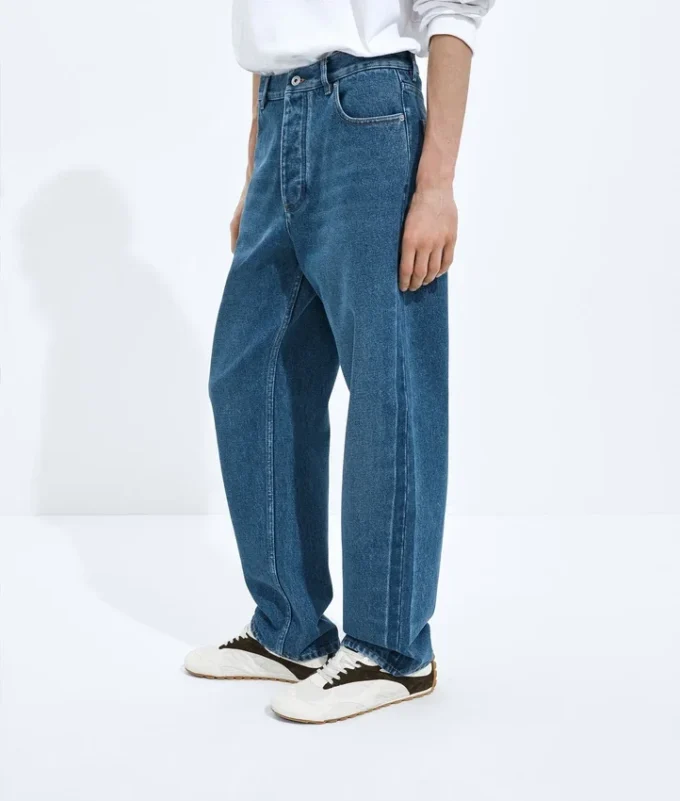 Jeans med vid ben i medium indigo Jeans med vid ben i medium indigo