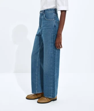 Jeans med vid ben i medium indigo
